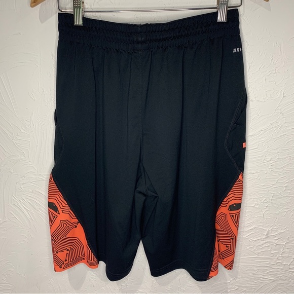 Nike Dri-Fit Lebron James Basketball Shorts Orange / Black Sz Medium - Picture 2 of 7